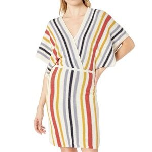 cupcakes & cashmere | Knit Dolman Sleeve Multicolor Striped Dress